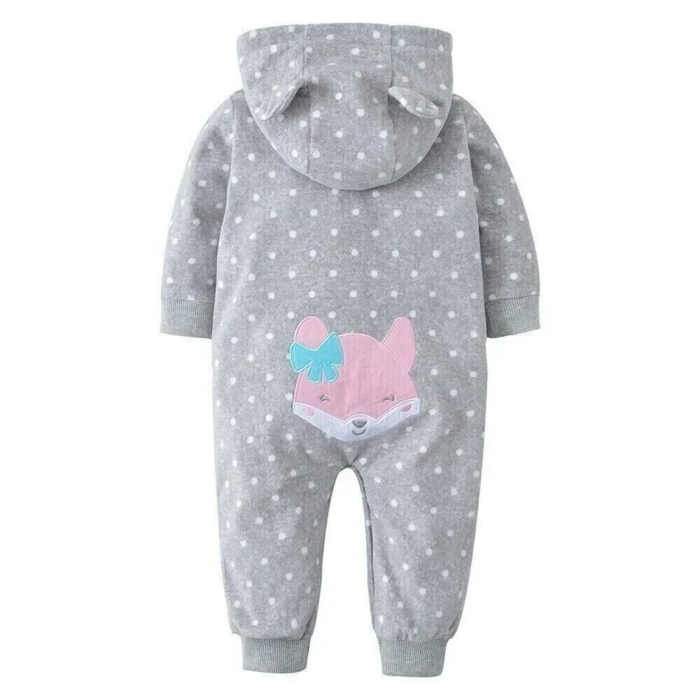 Baby Girl One-Piece Jumpsuit Romper Fall Hooded Outfit Fox Coverall 9 Months